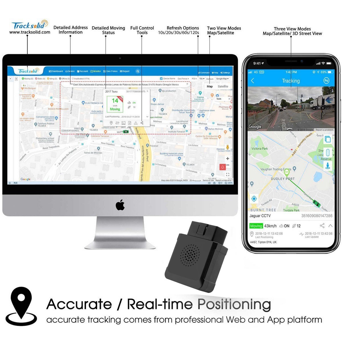 tracksolid pour application de suivi de localisation GPS OBD de voiture